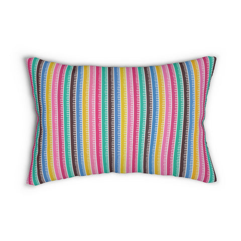 Awana - Playful Lumbar Pillow - Cheerful Accent in Spun Polyester
