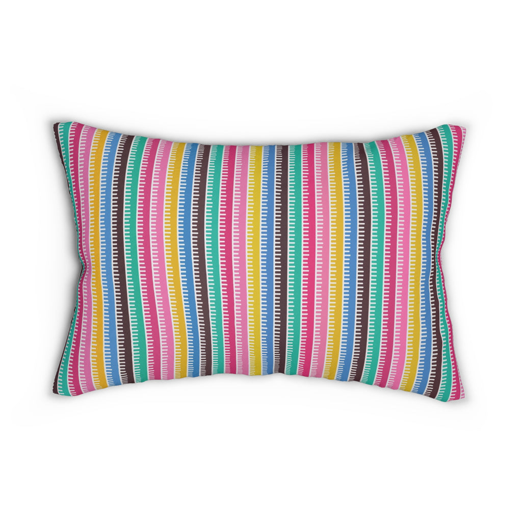 Awana - Playful Lumbar Pillow - Cheerful Accent in Spun Polyester